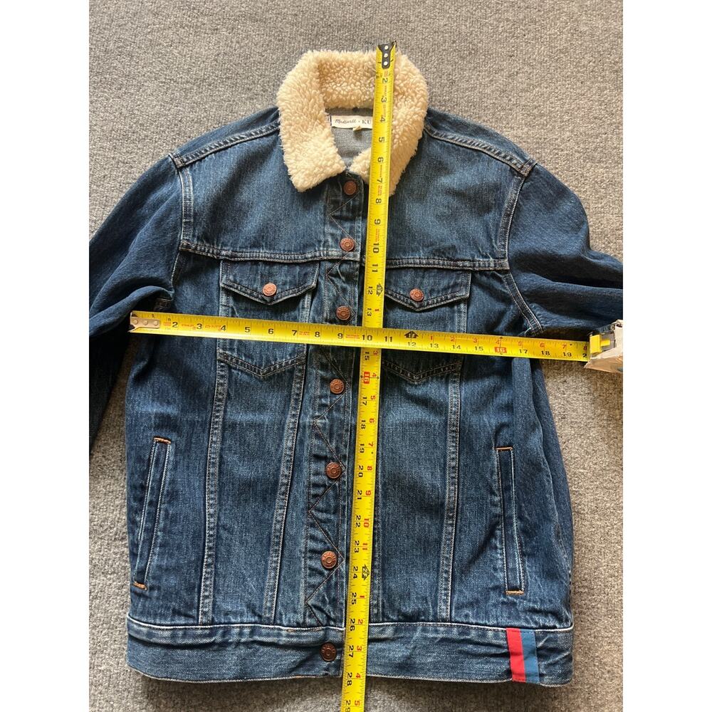 Madewell x Kule Sherpa Lined Collar Blue Kule Indigo Oversized Denim Jacket XS - Picture 7 of 9